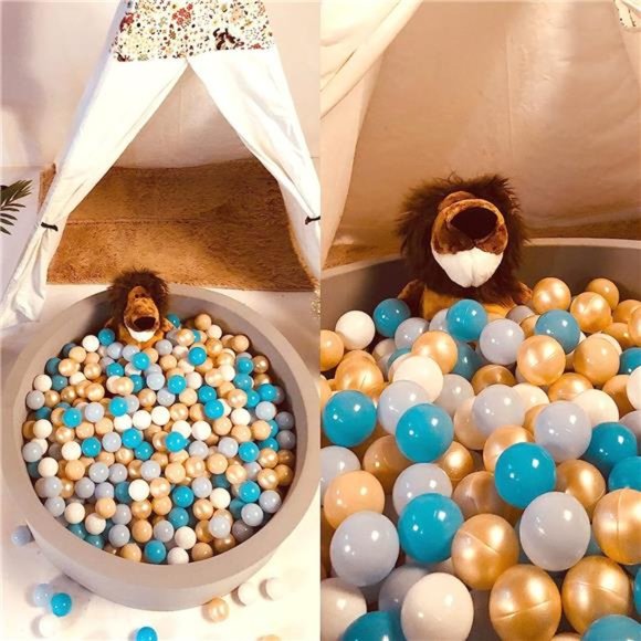 Kids Ball Pit Balls,100 Crush Proof Blue Play Balls for Baby Toddler Ball Pit - Picture 3 of 6